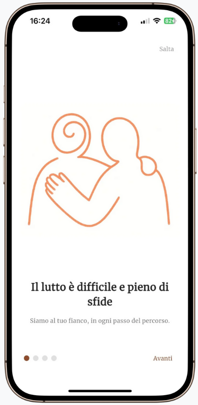 Supporto Lutto App Mockup